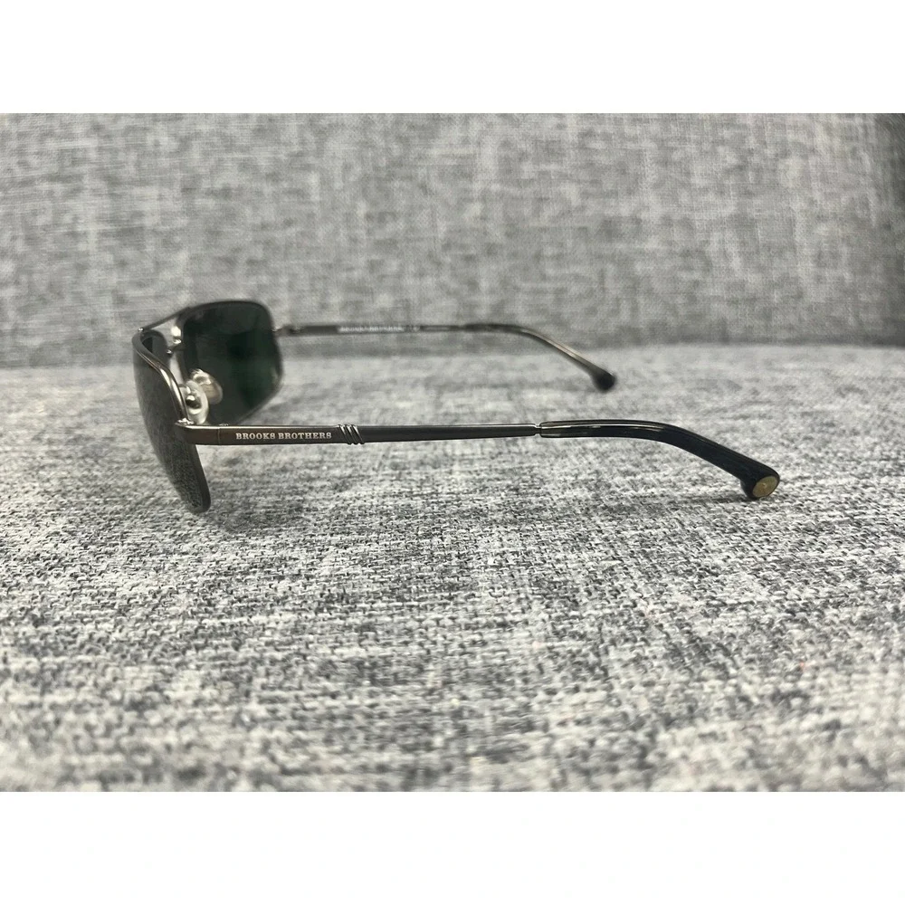 Brooks Brothers BB 4031-S Gunmetal Rectangular Aviator Sunglasses 61-13-130